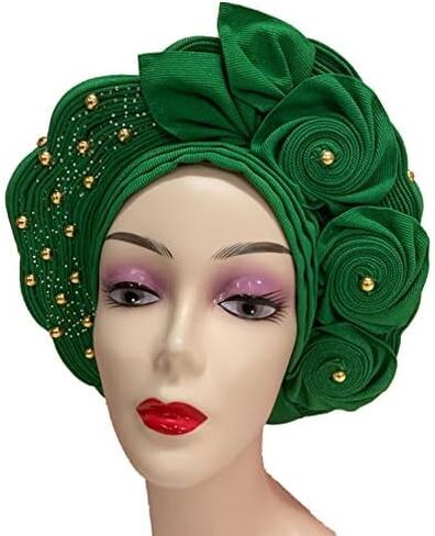Nigerian Gele Headtie African Head Wraps Aso Oke Gele Already Made Auto Gele African Turban Cap in Saudi Arabia