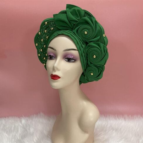 Nigerian Gele Headtie African Head Wraps Aso Oke Gele Already Made Auto Gele African Turban Cap in Saudi Arabia
