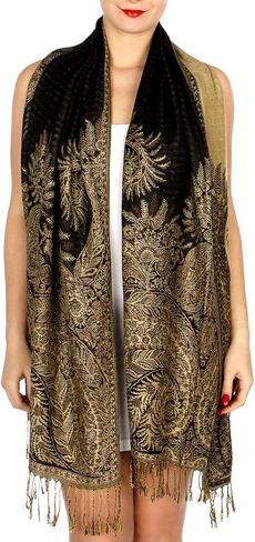 SERENITA Pashmina Scarf for Women Large Cashmere feel Big Paisley Rave Shawl Wraps, Soft Scarves Travel Accessories in Saudi Arabia