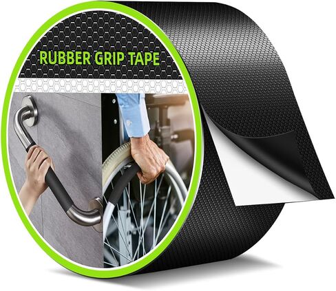 Rubber Grip Tape, Non Slip Tape, Enhanced Textured Super Strong Adhesive for Secure Hold & Friction-Ideal for Tools, Gadgets, DIY & More(Black, 4In x 10Ft) in Saudi Arabia