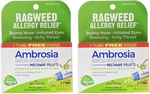 مجموعة Boiron Ambrosia Ragweed Allergy Relief 30C الإضافية، 80 قطعة (عبوة من قطعة واحدة) in Saudi Arabia