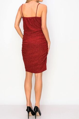My Bump Maternity Cami Bodycon Lurex Dress Ruched Side (Made in USA) in Saudi Arabia