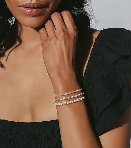 Gold Beaded Bracelets for Women, 14k Gold Plated Beaded Bracelet Hypoallergenic Stackable Bracelet Dainty Gold Stretch Bracelets for Women Trendy Gold Jewelry in Saudi Arabia