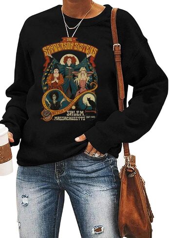 Ykomow Halloween Witches Brew SweatShirt for Women Sanderson Sisters Shirt Funny Halloween Cat Sweaters in Kuwait