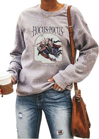 Ykomow Halloween Witches Brew SweatShirt for Women Sanderson Sisters Shirt Funny Halloween Cat Sweaters in Kuwait