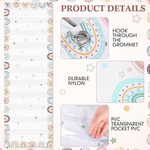 Greenery Daily Schedule Pocket Chart Class Schedule 14 Pocket 2 Hooks Educational Pocket Chart for Classroom Storage Pocket for Back to School Office Home Teacher Reusable Activity Supplies in Saudi Arabia