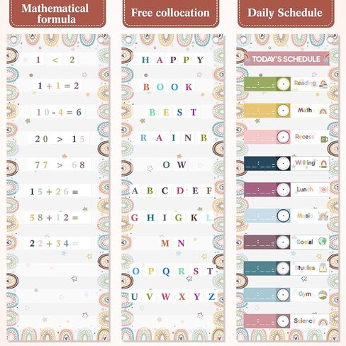 Greenery Daily Schedule Pocket Chart Class Schedule 14 Pocket 2 Hooks Educational Pocket Chart for Classroom Storage Pocket for Back to School Office Home Teacher Reusable Activity Supplies in Saudi Arabia