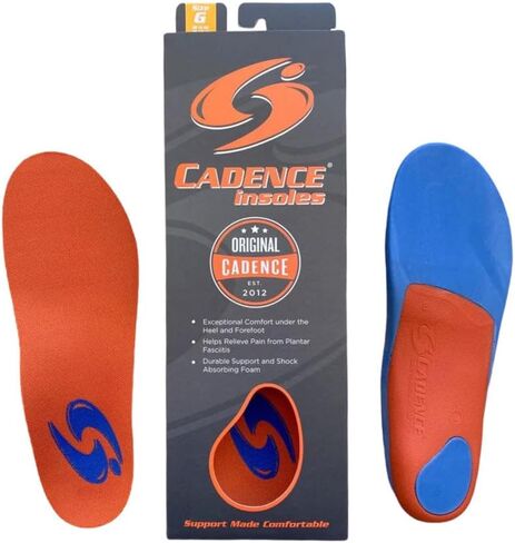 نعال داخلية لتقويم العظام من Cadence Insoles (D) للرجال 6.5-7.5، للنساء 7.5-8.5، برتقالي in Kuwait