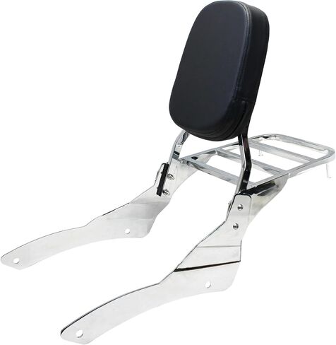 YHMOTO Motorcycle Sissy Bar Backrest with Luggage Rack For Yamaha VStar 650 400 DS650 Classic DS400 V star 1998-2023 (Chrome) in Kuwait