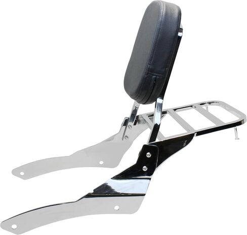 YHMOTO Motorcycle Sissy Bar Backrest with Luggage Rack For Yamaha VStar 650 400 DS650 Classic DS400 V star 1998-2023 (Chrome) in Kuwait