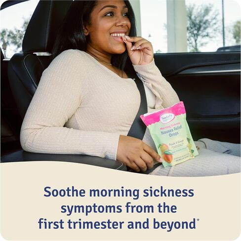Pregnancy Nausea Relief Drops, Soothe First Trimester Morning Sickness, Peach & Ginger Flavor, 30 Count in Saudi Arabia
