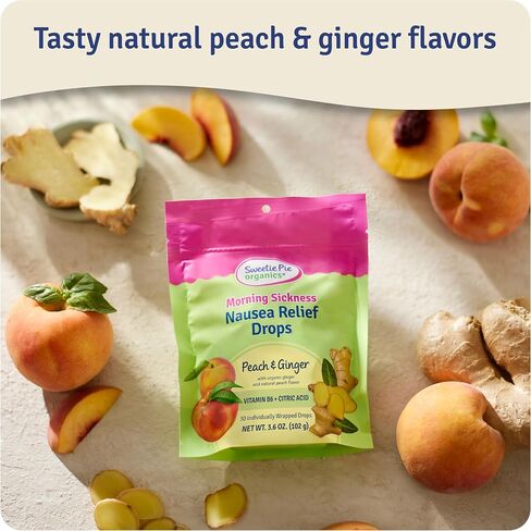 Pregnancy Nausea Relief Drops, Soothe First Trimester Morning Sickness, Peach & Ginger Flavor, 30 Count in Saudi Arabia