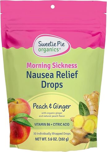 Pregnancy Nausea Relief Drops, Soothe First Trimester Morning Sickness, Peach & Ginger Flavor, 30 Count in Saudi Arabia