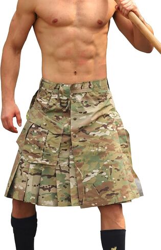 Kilt for Men Camo Utility Kilt Waterproof Tactical Kilt Irish Scottish Kilts for Men with 4 Pockets in Saudi Arabia
