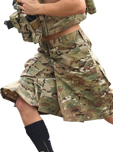 Kilt for Men Camo Utility Kilt Waterproof Tactical Kilt Irish Scottish Kilts for Men with 4 Pockets in Saudi Arabia