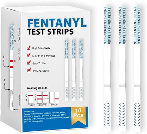 Emnce Fentanyl Test Strips Home Drug Testing Kit - Accurate for Powder Substances, Liquids & Pills | Urine Test Kit for Synthetic Detection | for Forensic Use [5 Pack] in Saudi Arabia