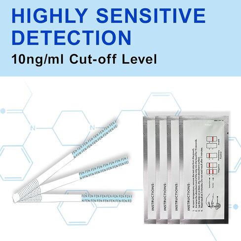 Emnce Fentanyl Test Strips Home Drug Testing Kit - Accurate for Powder Substances, Liquids & Pills | Urine Test Kit for Synthetic Detection | for Forensic Use [5 Pack] in Saudi Arabia
