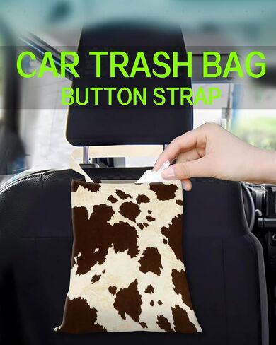 Car Garbage Can, Car Trash Bag, Car Garbage Bag, Hanging Car Trash Can for Car Accessories, Vehicle, Travelling, Camping, Cute Car Back Seat Organizer, Black Red Rose in Kuwait