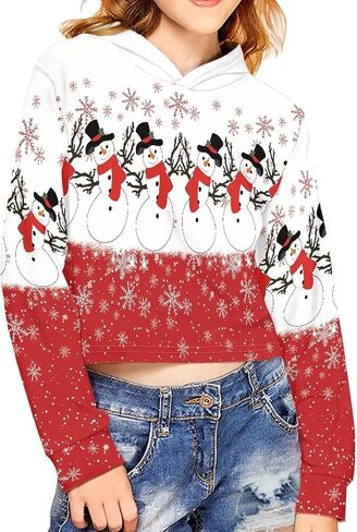 Teen Little Girls Crop Top Size 5-14 Years Old Cropped Hoodie Sweatshirt in Kuwait