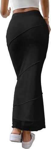 Avanova Women Mesh High Waisted Mermaid Bodycon Skirts Summer Fishtail Midi Skirts in Saudi Arabia