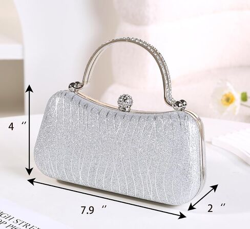 Covelin Evening Bag Sparkling Frosted Purses for Women Lady Shiny Party Elegant Handbag Wedding Bag with Chain in Saudi Arabia