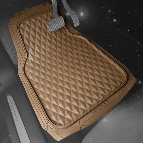 CAR PASS Heavy Duty Rubber Pink Car Floor Mats & Cargo Liners, Deep Dish All-Weather Trunk Mats Durable Anti-Slip 3D Rhombus Waterproof Trim to Fit Liner Universal Fit Auto,Sedan,SUV,Truck, Peach Pink in Saudi Arabia