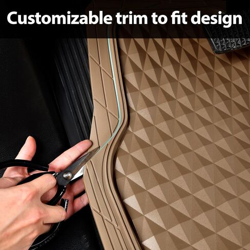CAR PASS Heavy Duty Rubber Pink Car Floor Mats & Cargo Liners, Deep Dish All-Weather Trunk Mats Durable Anti-Slip 3D Rhombus Waterproof Trim to Fit Liner Universal Fit Auto,Sedan,SUV,Truck, Peach Pink in Saudi Arabia