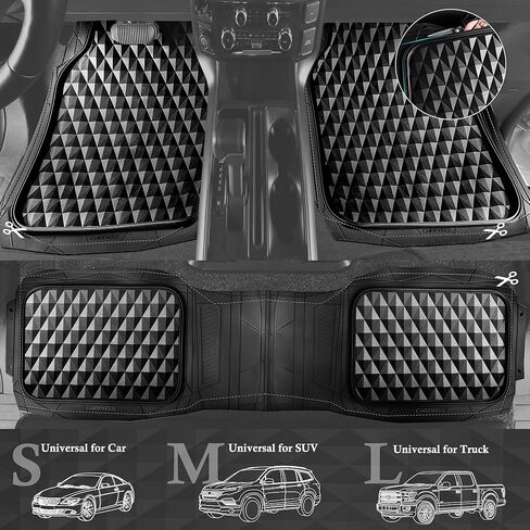 سجادات أرضية السيارة وبطانات البضائع من المطاط الوردي شديد التحمل من CAR PASS، سجادات صندوق السيارة العميقة مناسبة لجميع الأحوال الجوية، متينة مضادة للانزلاق ثلاثية الأبعاد مقاومة للماء لتناسب البطانة العالمية للسيارات، السيدان، سيارات الدفع الرباعي، الشا in Kuwait