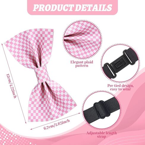 Checkered Bow Tie Leather Men Plaid Bowtie Gingham Pre Tied Bowtie for Male Tuxedo Wedding Father Day Grad Prom in Saudi Arabia