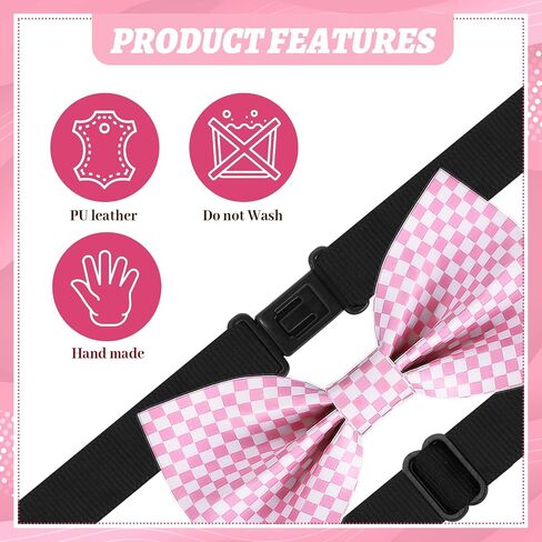 Checkered Bow Tie Leather Men Plaid Bowtie Gingham Pre Tied Bowtie for Male Tuxedo Wedding Father Day Grad Prom in Saudi Arabia