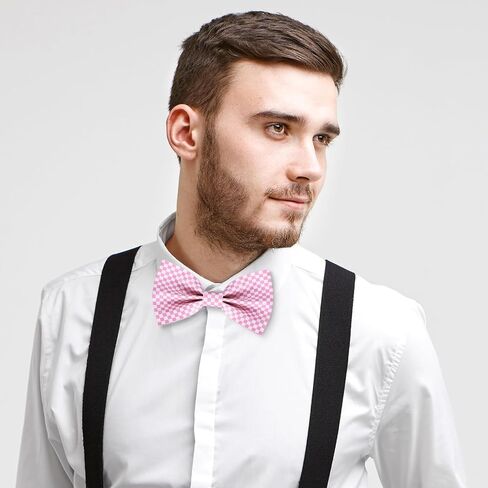 Checkered Bow Tie Leather Men Plaid Bowtie Gingham Pre Tied Bowtie for Male Tuxedo Wedding Father Day Grad Prom in Saudi Arabia