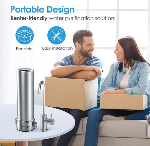 Waterdrop BS13 Under Sink Water Filter, 6 Stage Stainless Steel, Reduce PFAS, PFOA/PFOS, No Drilling Required in Saudi Arabia