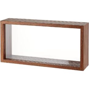 OLYCRAFT 10.2x5x2.4 Inch Rectangle Shadow Box Wood Shadow Box Display Case Shadow Box Frame with Double Sided Clear Acrylic Window for Dried Flowers Leaves Specimen - White