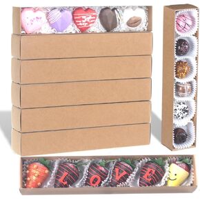20Pack 12x2¼x2 Inch Chocolate Covered Strawberry Boxes for 6 Macaron boxes for 12 Truffle Boxes Cocoa Bombs Boxes Cookie boxes Soap Boxes