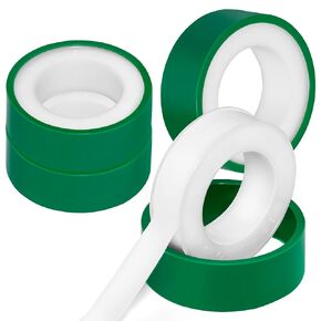 4 Roll Plumbers Tape, -374 to 536 Degree F Temperature Range, Teflon Tape, Plumbing Tape, Duct Tape, High Density 0.45g/cm, Used for Water Pipes, faucets, valves, L 390 in x W 0.47 in³.Green