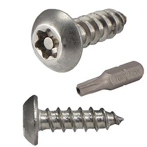 Torx Security Sheet Metal Screws - #10 x 2" (25-Pack) Button Head, Tamper-Resistant, Anti Theft Stainless Steel Screws for Higher Level of Safety & Secure Fastening Solution