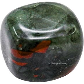 1 oz African Bloodstone Crystal Tumbled Stones Polished Rocks - Natural Gem Stones for Healing - DIY Crystals for Protection