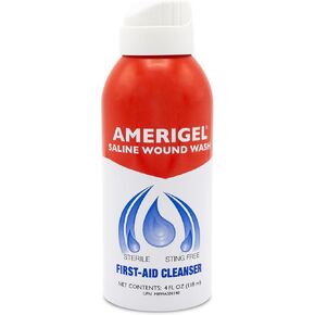 AMERIGEL - Saline Wound Wash - First Aid Cleansing Solution - Advanced Skin and Wound Care - 4 Fl. Oz.