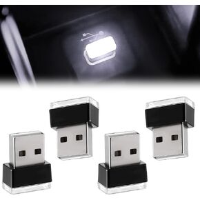 4 PCS USB LED Car Interior Ambient Light, Mini Car Interior Ambient Light, Plug-In USB Connector, Car Interior Accessories (Pink)