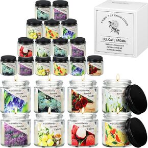 MTLEE 24 Pcs Candles for Home Scented Candle Gifts for Women Bulk 8 Long Lasting Aromatherapy Jar Candle Soy Wax Candle for 2024 CNA Week Graduation Gift(Flower Style, Cute Scent)