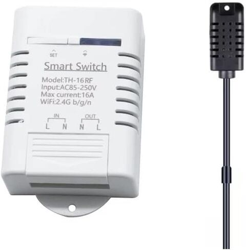 eWeLink Smart 16A Switch with Temperature and Humidity Monitoring, WiFi Thermostat Controller Compatible with Alexa Google Home (Temperature only) in Saudi Arabia