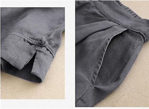 Womens Wide Leg Linen Shorts Summer Casual Loose Pleated Elastic High Waisted Bermuda Shorts in Saudi Arabia