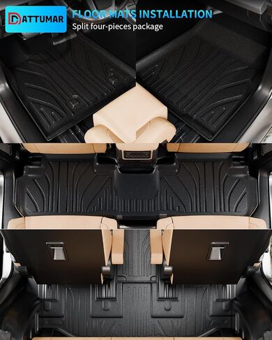 بطانة البضائع متوافقة مع 2019-2024 Subaru Ascent 7&8 Seater Trunk Mat Cargo Mat جميع الأحوال الجوية غطاء المقعد الخلفي حامي 2023 Ascent Accessories (حصيرة صندوق السيارة + سجادات مسند الظهر للصف الثالث) in Kuwait