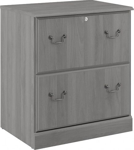 Bush Furniture Saratoga 2 Drawer Lateral File Cabinet in Harvest Cherry, Document Storage Chest for Home Office, Linen White Oak in Saudi Arabia