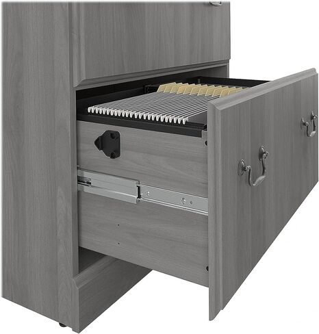 Bush Furniture Saratoga 2 Drawer Lateral File Cabinet in Harvest Cherry, Document Storage Chest for Home Office, Linen White Oak in Saudi Arabia