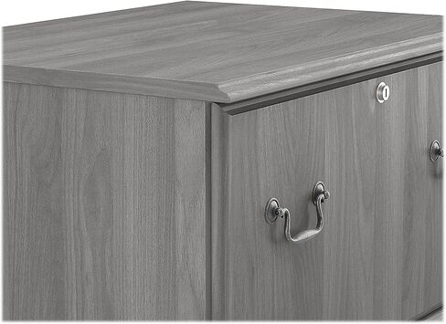 Bush Furniture Saratoga 2 Drawer Lateral File Cabinet in Harvest Cherry, Document Storage Chest for Home Office, Linen White Oak in Saudi Arabia