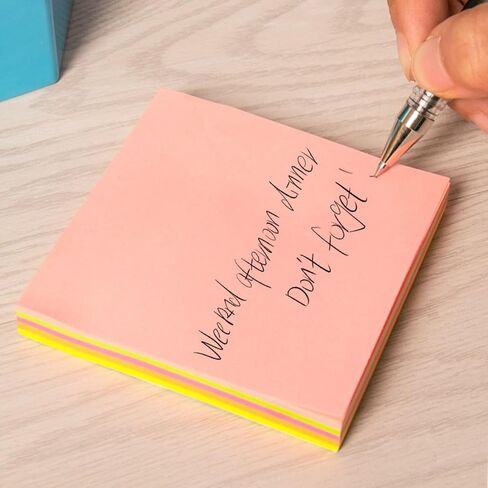 M&G 4 Pack 400 Sheet Sticky Notes, 3x3 inch Post its Neutral Colors Colors Self-Stick Note Pads Sticky Notes for Home School Offices 4 Pads 100 Sheets/Pad in Kuwait