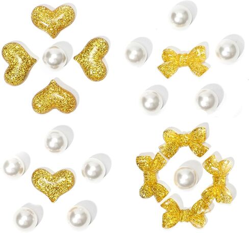 Pink Bow Shoe Charms for Girls Clog Sandals, Cute Heart Bow Design Shoe Decoration Charms, Pearl Accessories for Girls, Ideal Gift for Birthday, Party Favor in Saudi Arabia