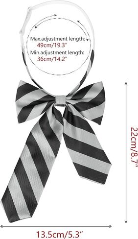 Women's Bowties Stylish Asymmetrical Pre-tied Stripe Bow Ties for School Casual in Saudi Arabia