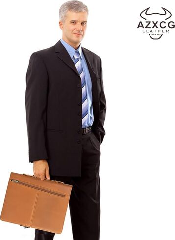 حافظة جلدية من AZXCG، حافظة مع حامل مفكرة بحجم A4، حافظة حافظة للمستندات، حافظة منظم للأعمال لجهاز iPad Pro 12.9(2018&2020&2021)، بني داكن in Kuwait